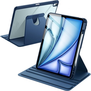 image:imageJETech Rotating Case for iPad Air 13 M4M3M2 Purple  Cover for 202620252024 Model 360 Rotation Stand Clear Back Design Auto WakeSleep Pencil Holder Full ProtectionDeep Navy