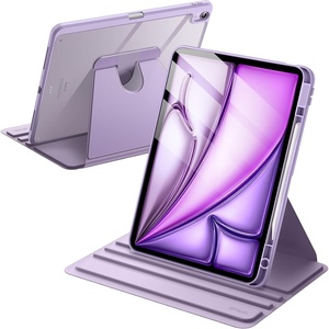 image:imageJETech Rotating Case for iPad Air 13 M4M3M2 Purple  Cover for 202620252024 Model 360 Rotation Stand Clear Back Design Auto WakeSleep Pencil Holder Full ProtectionPurple