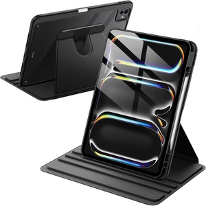 image:imageJETech Rotating Case for iPad Pro 13 M5M4 20252024 Black  Cover 360 Rotation Stand Clear Back Design Auto WakeSleep Pencil Holder Full ProtectionBlack