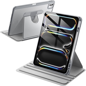 image:imageJETech Rotating Case for iPad Pro 13 M5M4 20252024 Black  Cover 360 Rotation Stand Clear Back Design Auto WakeSleep Pencil Holder Full ProtectionSilver