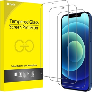 image:imageJETech Screen Protector for iPhone 1212 Pro 3Pack  9H Tempered Glass Full Coverage Scratch Resistant HD Clear CaseFriendlyiPhone 1212 Pro 61Inch
