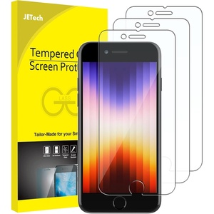image:imageJETech Screen Protector for iPhone SE 3 2022 3Pack  HD Clear Tempered Glass Film AntiScratch Glass
