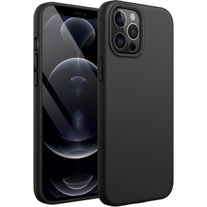 image:imageJETech Silicone Case for iPhone 12 Pro Max Black  Silky Soft Touch Shockproof Protection Scratch Resistant Microfiber LiningBlack