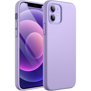 image:imageJETech Silicone Case for iPhone 1212 Pro Black  Silky Soft Touch Shockproof Protection Scratch Resistant Microfiber LiningPurple