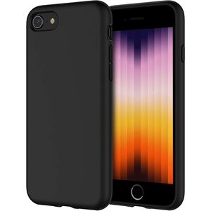 image:imageJETech Silicone Case for iPhone SE 32 20222020 Black  Silky Soft Touch Shockproof Protection Scratch Resistant Microfiber LiningBlack