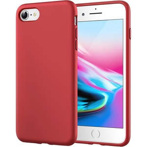image:imageJETech Silicone Case for iPhone SE 32 iPhone 87 Black  Silky Soft Touch Shockproof Protection Scratch Resistant Microfiber LiningRed
