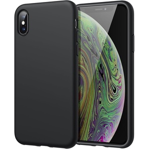 image:imageJETech Silicone Case for iPhone Xs Max Black  Silky Soft Touch Shockproof Protection Scratch Resistant Microfiber LiningBlack