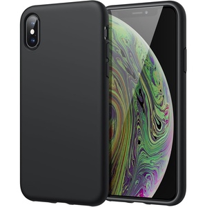 image:imageJETech Silicone Case for iPhone Xs and iPhone X Black  Silky Soft Touch Shockproof Protection Scratch Resistant Microfiber LiningBlack