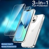 image:imageJETech 3 in 1 Case for iPhone 13 AntiYellowing Clear  2 Tempered Glass Screen Protectors Shockproof Bumper Phone CoverClear