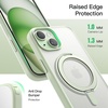 image:imageJETech 360 Rotatable Ring Stand Case for iPhone 15 Plus Black  Compatible with MagSafe Translucent Matte Back Stand amp Ring Holder Shockproof ProtectionGreen