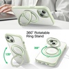 image:imageJETech 360 Rotatable Ring Stand Case for iPhone 15 Plus Black  Compatible with MagSafe Translucent Matte Back Stand amp Ring Holder Shockproof ProtectionGreen