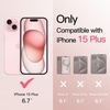 image:imageJETech 360 Rotatable Ring Stand Case for iPhone 15 Plus Black  Compatible with MagSafe Translucent Matte Back Stand amp Ring Holder Shockproof ProtectionPink