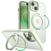 image:imageJETech 360 Rotatable Ring Stand Case for iPhone 15 Plus Black  Compatible with MagSafe Translucent Matte Back Stand amp Ring Holder Shockproof ProtectionGreen