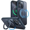 image:imageJETech 360 Rotatable Ring Stand Case for iPhone 15 Plus Black  Compatible with MagSafe Translucent Matte Back Stand amp Ring Holder Shockproof ProtectionBlue
