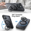image:imageJETech 360 Rotatable Ring Stand Case for iPhone 15 Plus Black  Compatible with MagSafe Translucent Matte Back Stand amp Ring Holder Shockproof ProtectionBlack