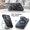 image:imageJETech 360 Rotatable Ring Stand Case for iPhone 15 Plus Black  Compatible with MagSafe Translucent Matte Back Stand amp Ring Holder Shockproof ProtectionBlack