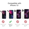 image:imageJETech 5 in 1 Case for iPhone 13 AntiYellowing Clear  2 Tempered Glass Screen Protectors 2 Camera Lens Protectors Shockproof Bumper Phone CoverBlack