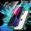 image:imageJETech 5 in 1 Case for iPhone 13 AntiYellowing Clear  2 Tempered Glass Screen Protectors 2 Camera Lens Protectors Shockproof Bumper Phone CoverBlack