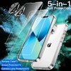image:imageJETech 5 in 1 Case for iPhone 13 mini AntiYellowing Clear  2 Tempered Glass Screen Protectors 2 Camera Lens Protectors Shockproof Bumper Phone CoverClear