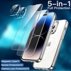 image:imageJETech 5 in 1 Magnetic Case for iPhone 14 Pro Max Clear  Compatible with MagSafe 2 Tempered Glass Screen Protectors 2 Camera Lens Protectors Shockproof Bumper Phone CoverClear