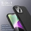 image:imageJETech 5 in 1 Silicone Case for iPhone 14 Black  2 Tempered Glass Screen Protectors 2 Camera Lens Protectors Silky Soft Touch Shockproof Phone CoverBlack