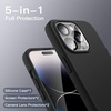 image:imageJETech 5 in 1 Silicone Case for iPhone 14 Pro Max Black  2 Tempered Glass Screen Protectors 2 Camera Lens Protectors Silky Soft Touch Shockproof Phone CoverBlack
