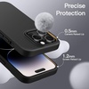 image:imageJETech 5 in 1 Silicone Case for iPhone 14 Pro Max Black  2 Tempered Glass Screen Protectors 2 Camera Lens Protectors Silky Soft Touch Shockproof Phone CoverBlack