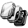 image:imageJETech Bling Case for Apple Watch Series 1110 42mm Gold  with Screen Protector Sparkling Diamond Design Builtin Tempered Glass High Touch Sensitivity Full ProtectionBlack