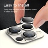 image:imageJETech Camera Lens Protector for iPhone 13 Pro Max13 Pro Graphite 1 Set  9H Tempered Glass Metal Individual Ring Cover HD ClearSilver