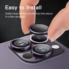 image:imageJETech Camera Lens Protector for iPhone 14 Pro14 Pro Max Deep Purple  9H Tempered Glass Metal Individual Ring Cover HD ClearDeep Purple