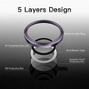 image:imageJETech Camera Lens Protector for iPhone 14 Pro14 Pro Max Deep Purple  9H Tempered Glass Metal Individual Ring Cover HD ClearDeep Purple
