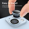 image:imageJETech Camera Lens Protector for iPhone 1414 Plus Midnight 1 Set  9H Tempered Glass Metal Individual Ring Cover HD ClearBlue