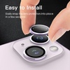 image:imageJETech Camera Lens Protector for iPhone 1414 Plus Midnight 1 Set  9H Tempered Glass Metal Individual Ring Cover HD ClearPurple