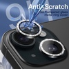 image:imageJETech Camera Lens Protector for iPhone 1515 Plus Pink 1 Set  Bling Glitter Individual 9H Tempered Glass Metal Ring Cover HD ClearBlack