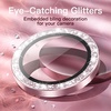 image:imageJETech Camera Lens Protector for iPhone 1515 Plus Pink 1 Set  Bling Glitter Individual 9H Tempered Glass Metal Ring Cover HD ClearPink