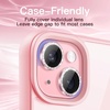 image:imageJETech Camera Lens Protector for iPhone 1515 Plus Pink 1 Set  Bling Glitter Individual 9H Tempered Glass Metal Ring Cover HD ClearPink