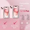 image:imageJETech Camera Lens Protector for iPhone 1515 Plus Pink 1 Set  Bling Glitter Individual 9H Tempered Glass Metal Ring Cover HD ClearPink