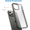image:imageJETech Case for iPhone 13 Pro AntiYellowing Clear  Shockproof Protection Scratch Resistant Hard PC Back Durable Transparent TPU BumperBlack