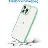 image:imageJETech Case for iPhone 13 Pro AntiYellowing Clear  Shockproof Protection Scratch Resistant Hard PC Back Durable Transparent TPU BumperMidnight Green