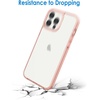 image:imageJETech Case for iPhone 13 Pro AntiYellowing Clear  Shockproof Protection Scratch Resistant Hard PC Back Durable Transparent TPU BumperRose Gold