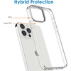 image:imageJETech Case for iPhone 13 Pro Max AntiYellowing Clear  Shockproof Protection Scratch Resistant Hard PC Back Durable Transparent TPU BumperClear