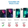 image:imageJETech Case for iPhone 13 mini AntiYellowing Clear  Shockproof Protection Scratch Resistant Hard PC Back Durable Transparent TPU BumperBlack