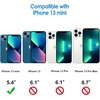 image:imageJETech Case for iPhone 13 mini AntiYellowing Clear  Shockproof Protection Scratch Resistant Hard PC Back Durable Transparent TPU BumperBlue
