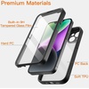 image:imageJETech Case for iPhone 14 360 Protection Black  Builtin Screen Protector AntiScratch 360 Degree Full Body RuggedBlack