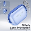 image:imageJETech Clear Safety Lock Case for AirPods Pro 3 Clear  Cover Soft Transparent TPU Shockproof Protection AntiScratch Design Keychain IncludedBlue