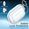 image:imageJETech Clear Safety Lock Case for AirPods Pro 3 Clear  Cover Soft Transparent TPU Shockproof Protection AntiScratch Design Keychain IncludedClear