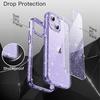 image:imageJETech Glitter Case for iPhone 14 Clear  Sparkly Glitter Design Shockproof Protection Clear Back Stylish LookLight Purple