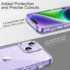 image:imageJETech Glitter Case for iPhone 14 Clear  Sparkly Glitter Design Shockproof Protection Clear Back Stylish LookLight Purple