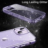 image:imageJETech Glitter Case for iPhone 14 Clear  Sparkly Glitter Design Shockproof Protection Clear Back Stylish LookLight Purple