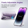 image:imageJETech Kickstand Case for iPhone 14 Pro Max Clear  3Way Metal Kickstand Supports Wireless Charging Slim Shockproof Bumper Clear BackClear